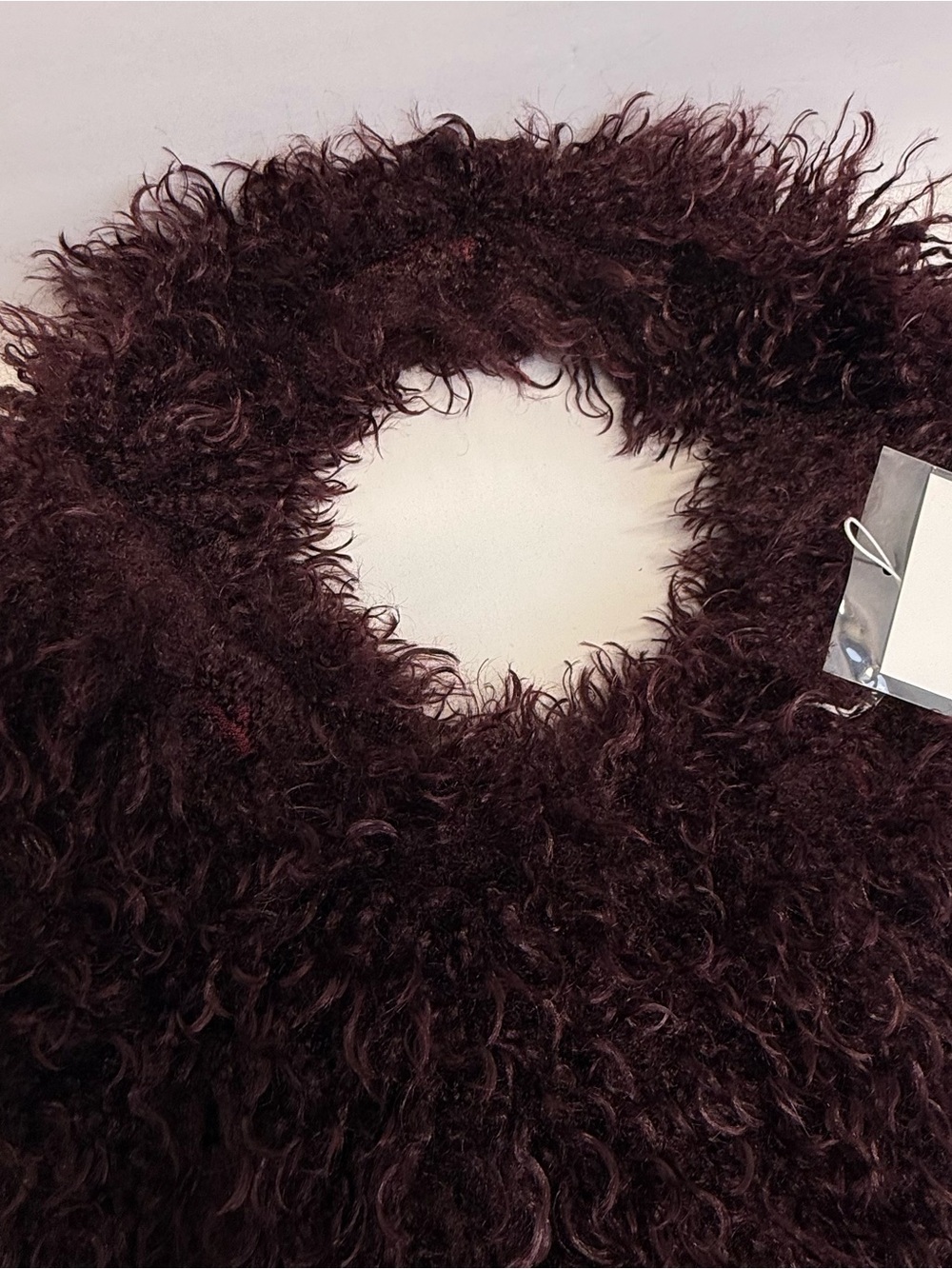 Naked Wardrobe Fur Plush Bag Shoulder Tote Dark Plum Purple New NWT Fluffy - Picture 6 of 14